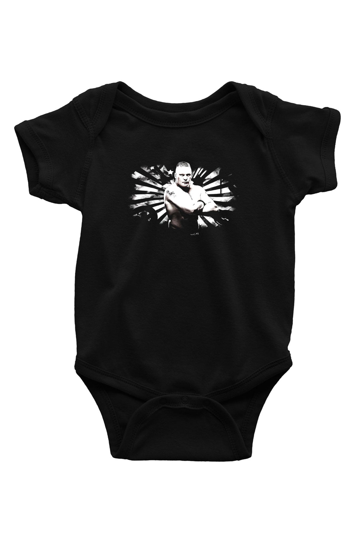 Brock Lesnar Baskılı Unisex Siyah Bebek Body - Zıbın