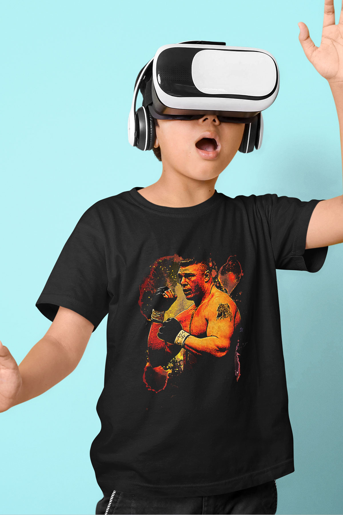 Brock Lesnar Baskılı Unisex Siyah Çocuk Tişört - Tshirt
