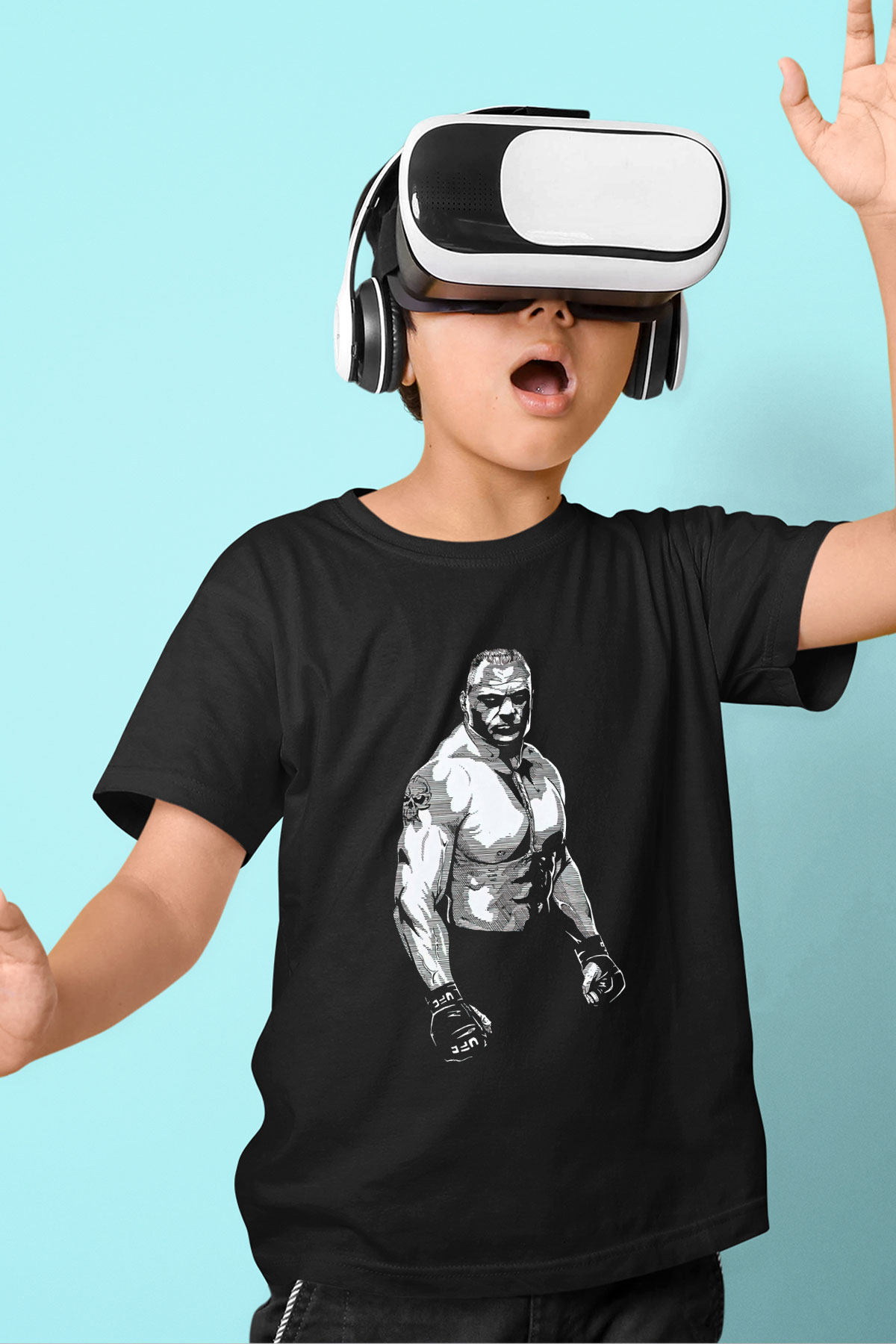 Brock Lesnar Baskılı Unisex Siyah Çocuk Tişört - Tshirt