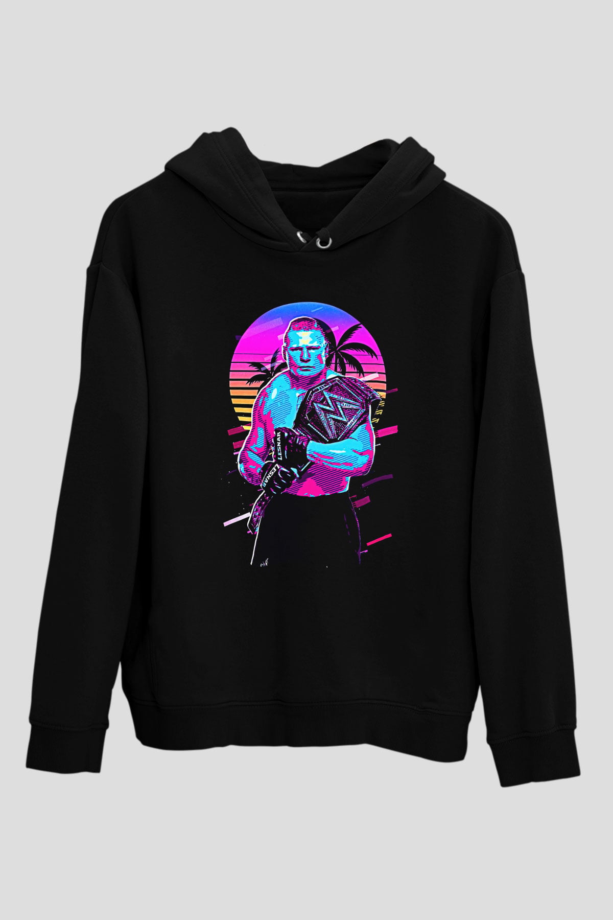 Brock Lesnar Baskılı Unisex Siyah Hoodie