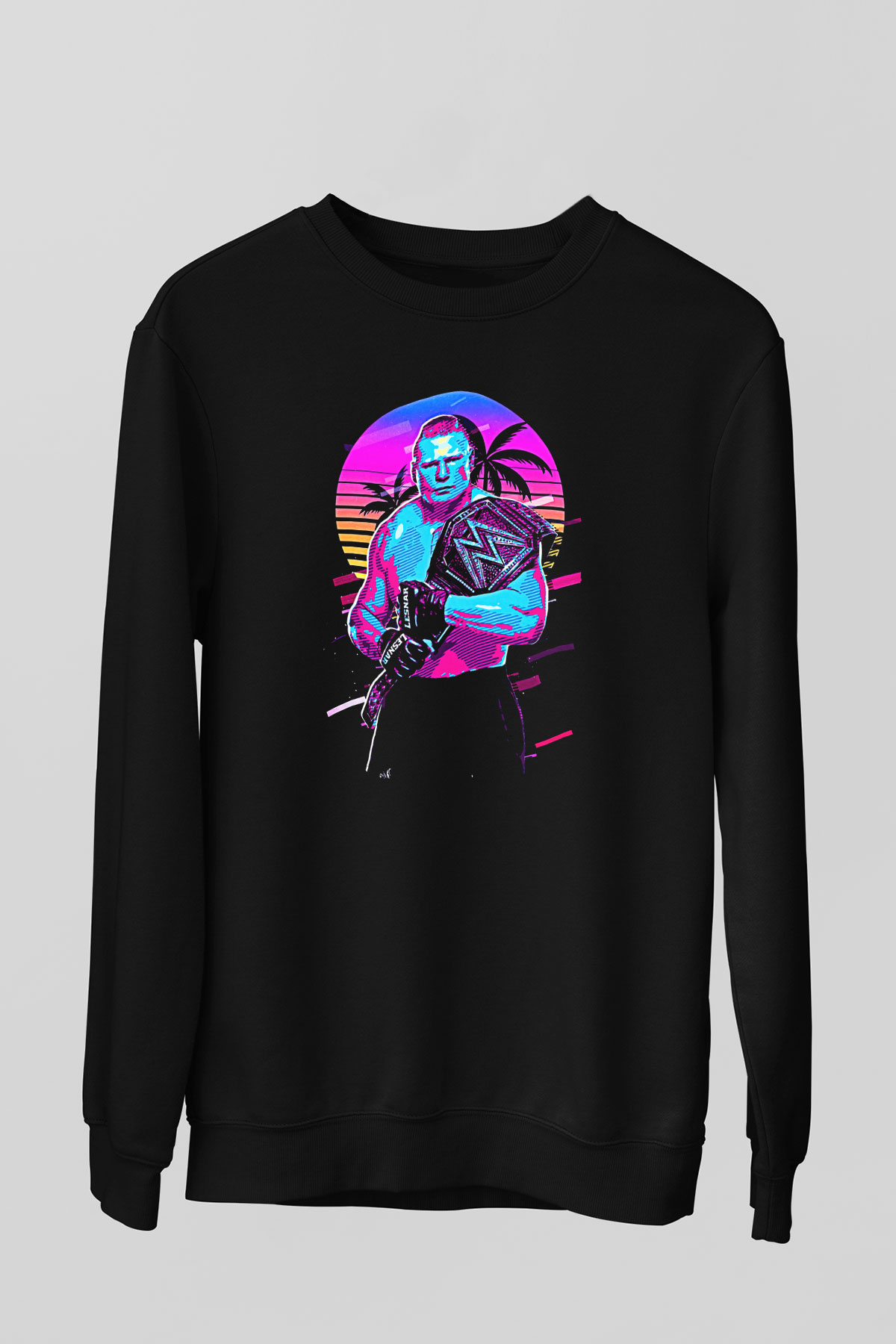 Brock Lesnar Baskılı Unisex Siyah Sweatshirt