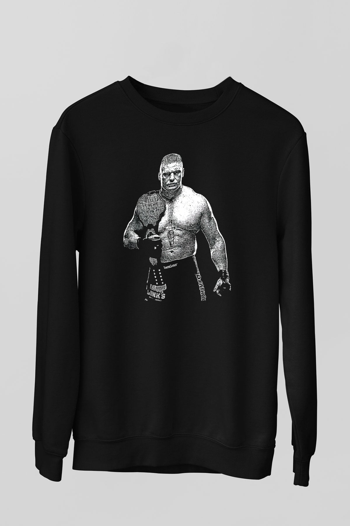Brock Lesnar Baskılı Unisex Siyah Sweatshirt
