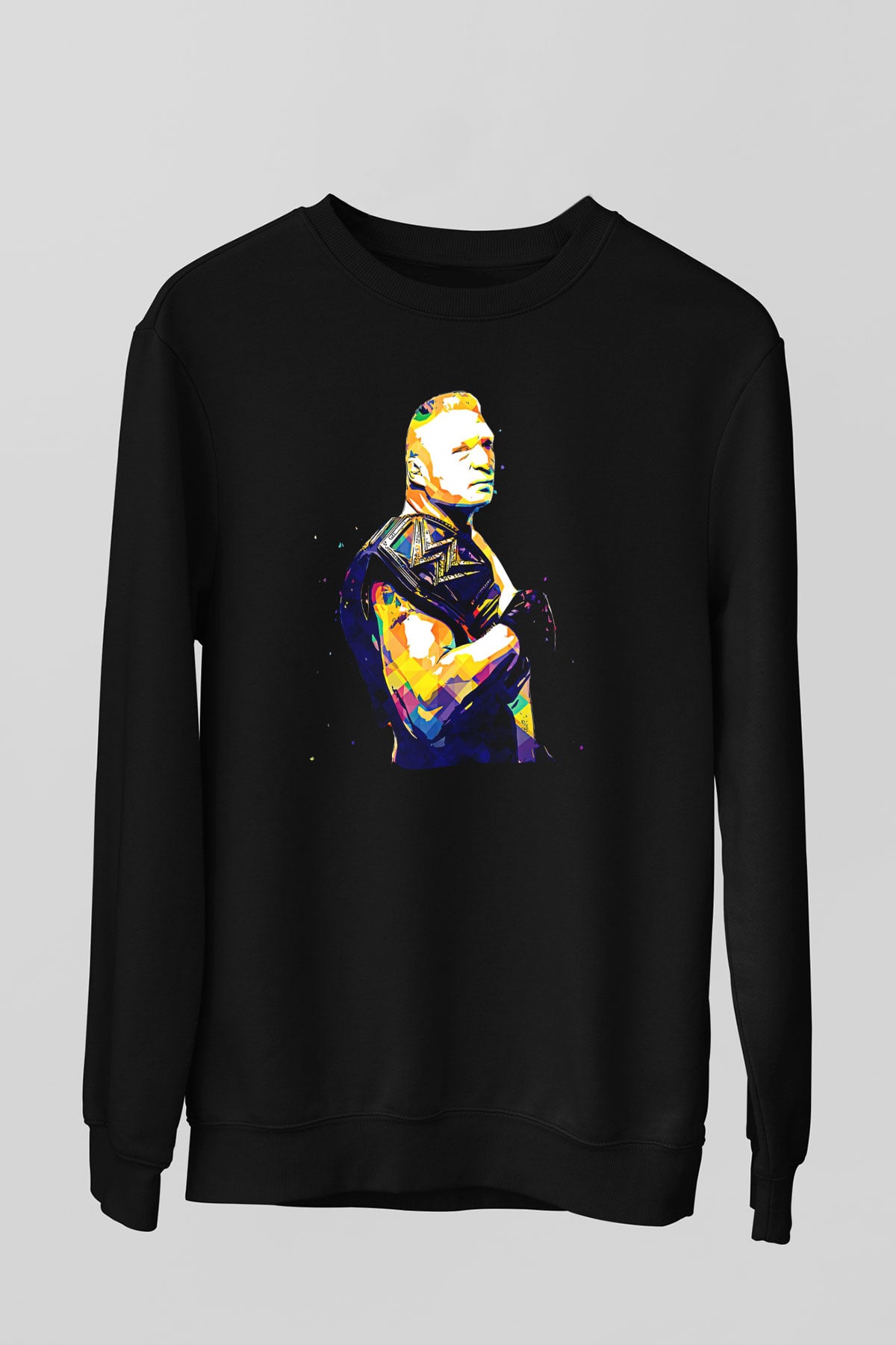 Brock Lesnar Baskılı Unisex Siyah Sweatshirt