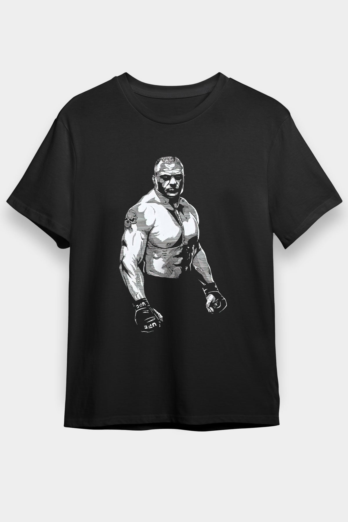 Brock Lesnar Baskılı Unisex Siyah Tişört - Tshirt