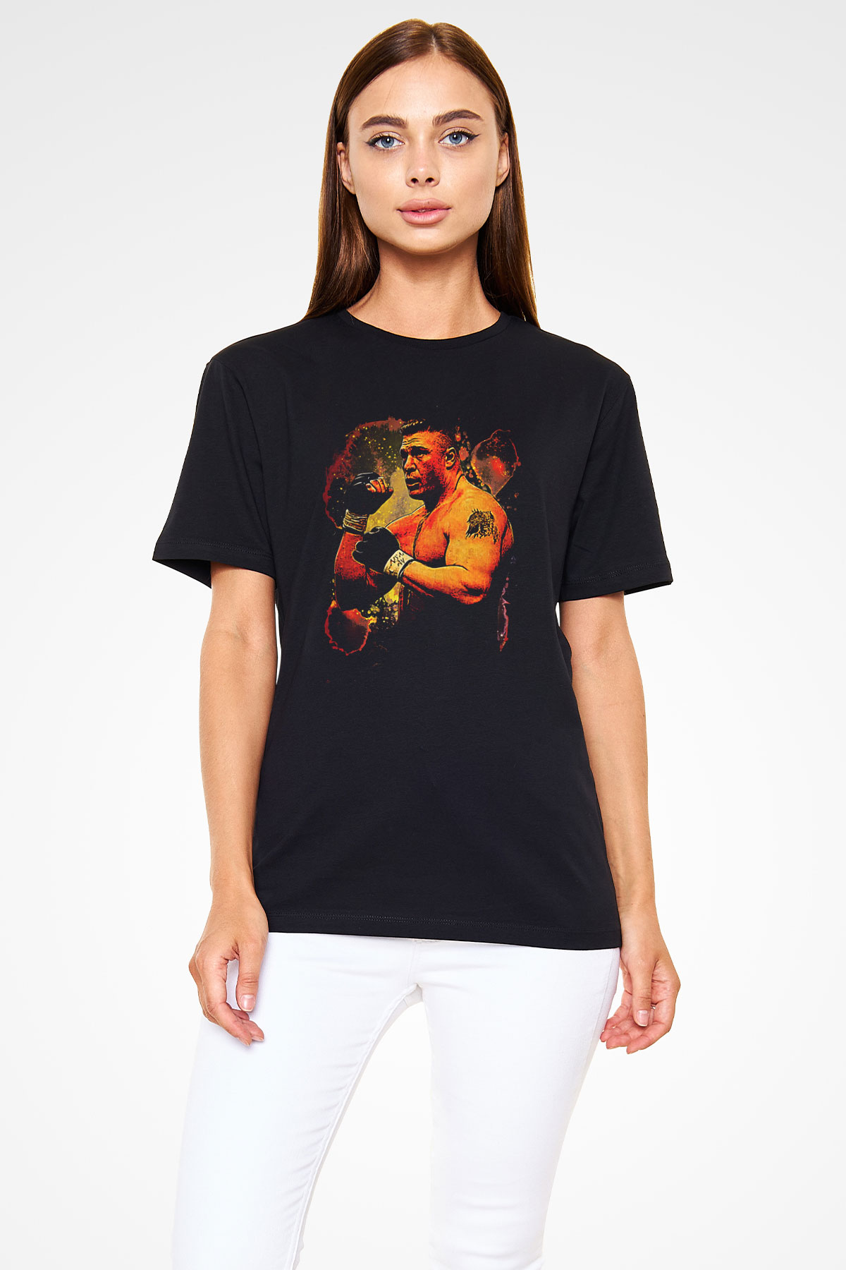 Brock Lesnar Baskılı Unisex Siyah Tişört - Tshirt