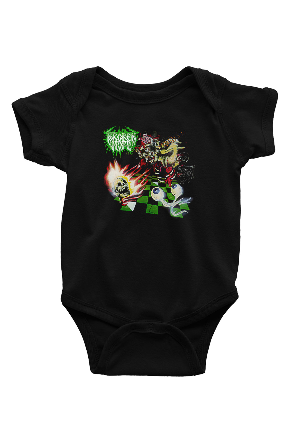Broken Hope Baskılı Unisex Siyah Bebek Body - Zıbın