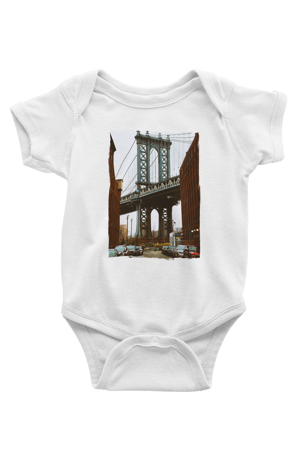 Brooklyn Köprüsü Beyaz Bebek Body - Zıbın