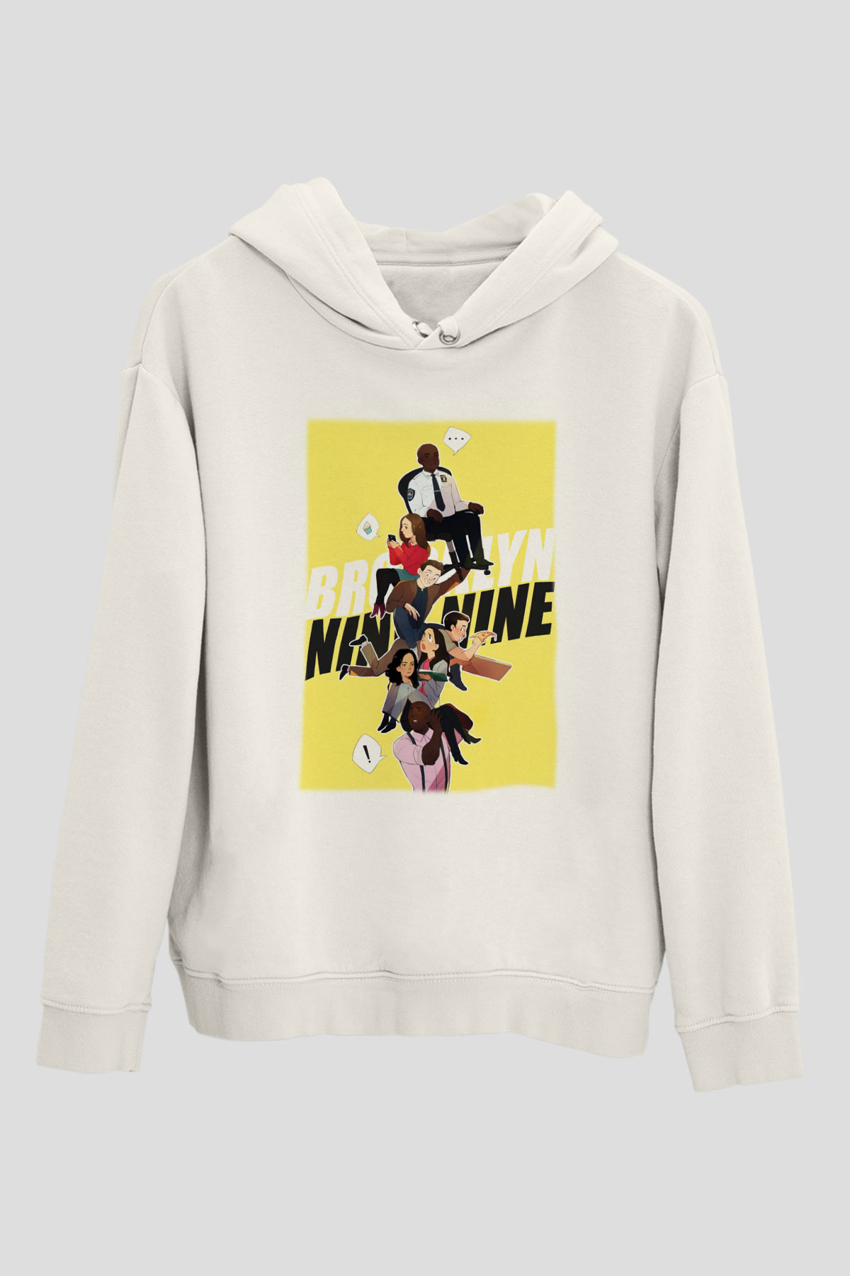 Brooklyn Nine-Nine Beyaz Unisex Kapşonlu Sweatshirt