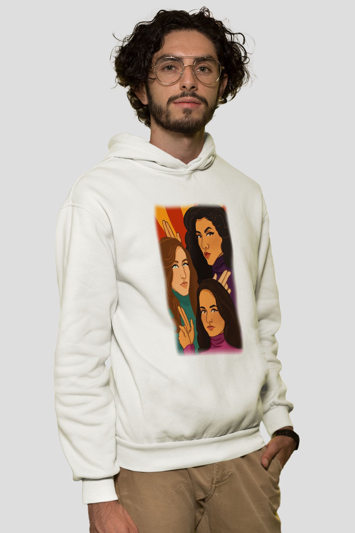 Brooklyn Nine-Nine Beyaz Unisex Kapşonlu Sweatshirt