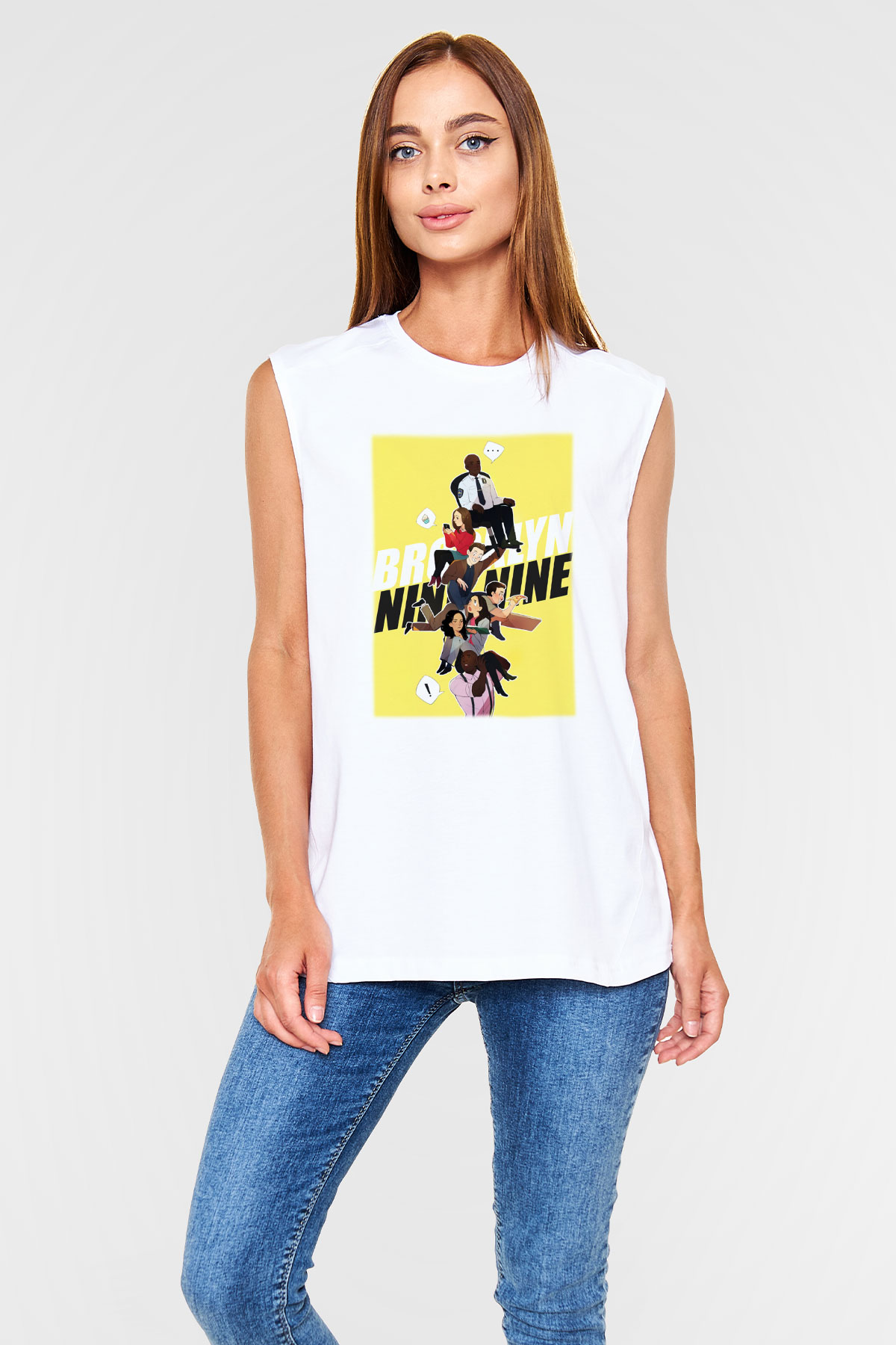 Brooklyn Nine-Nine Beyaz Unisex Kolsuz Tişört