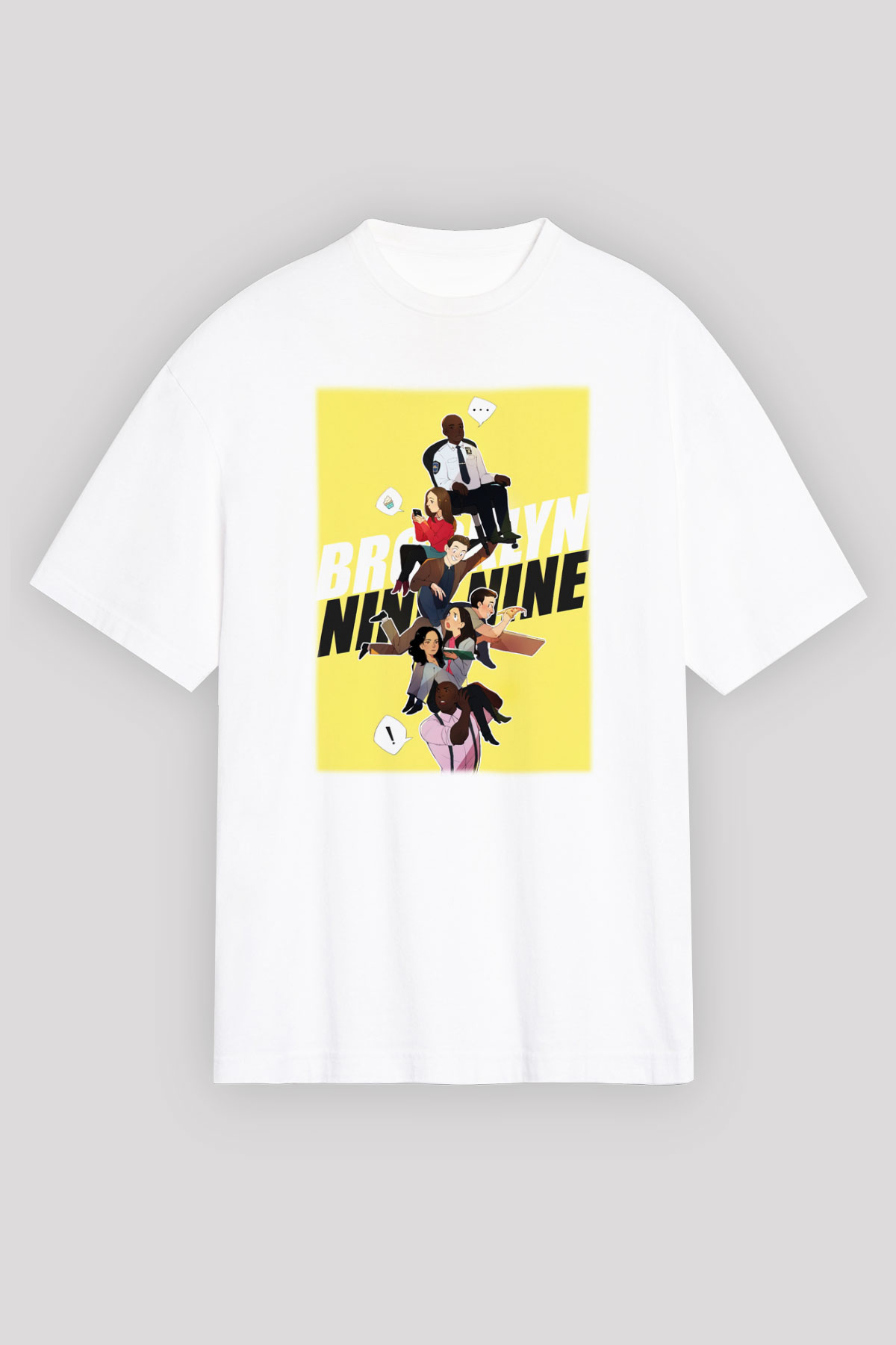 Brooklyn Nine-Nine Beyaz Unisex Oversize Tişört T-Shirt
