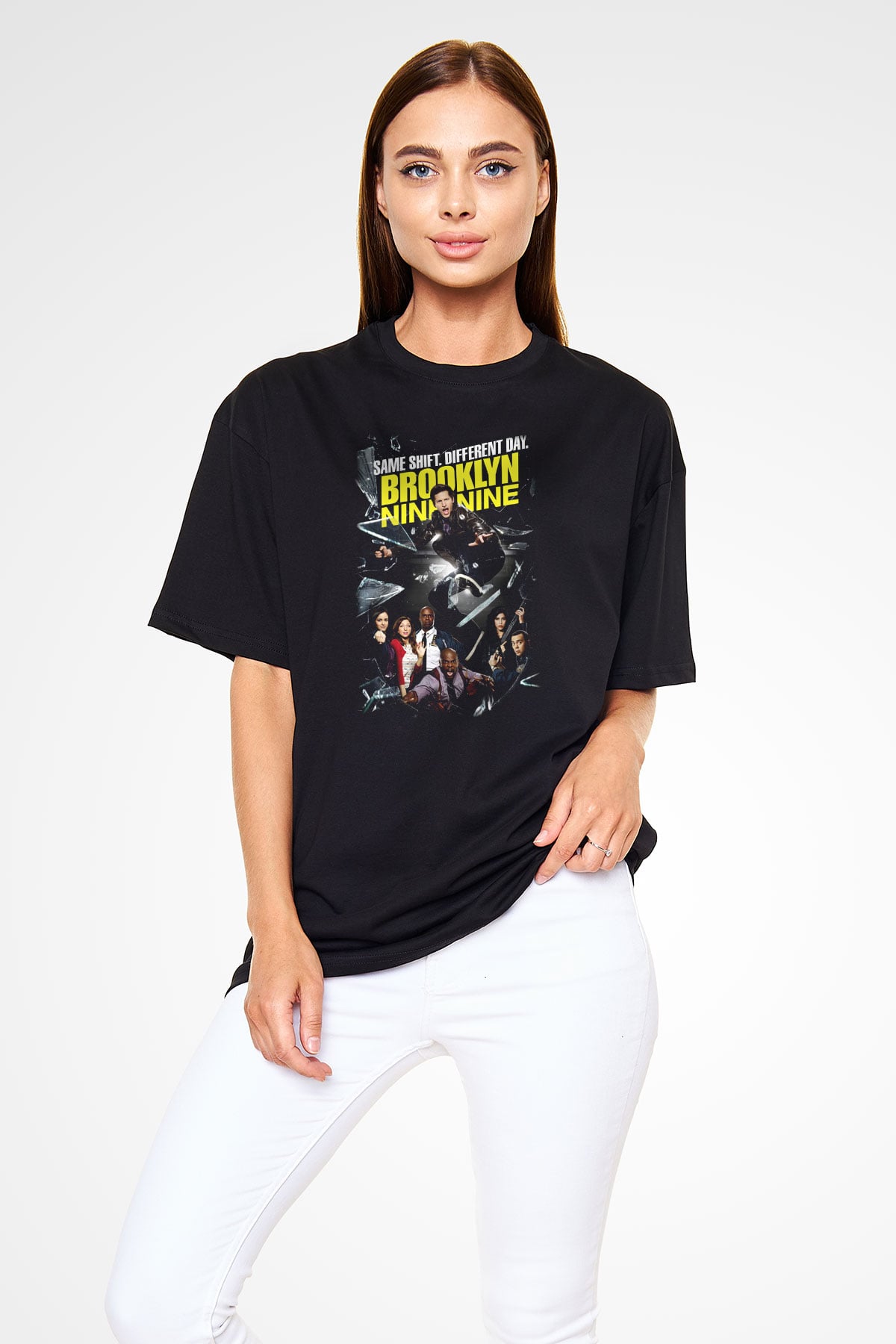 Brooklyn Nine-Nine Siyah Unisex Oversize Tişört T-Shirt