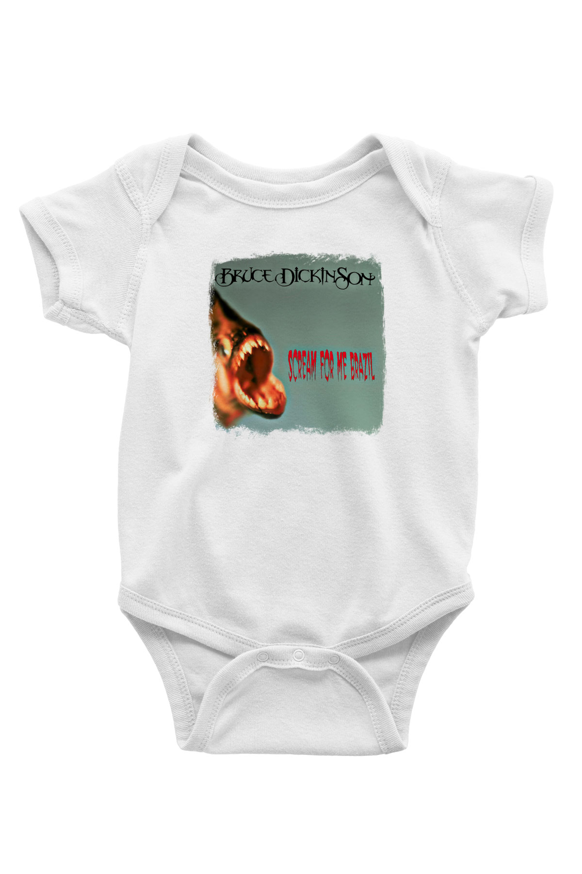 Bruce Dickinson Baskılı Unisex Beyaz Bebek Body - Zıbın