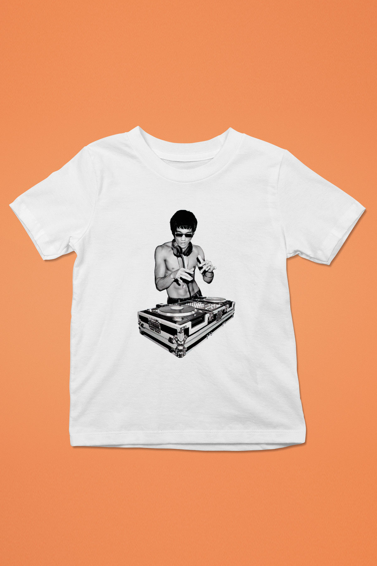 Bruce Lee Baskılı Beyaz Unisex Çocuk Tişört