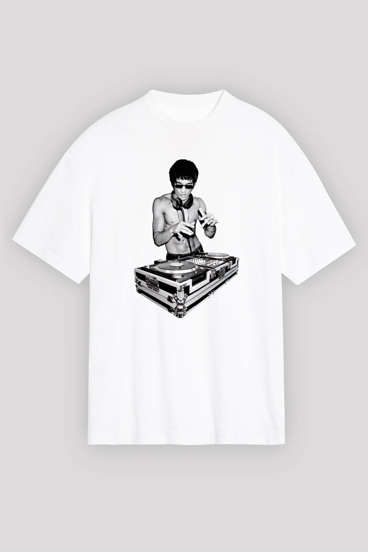 Bruce Lee Beyaz Unisex Oversize Tişört T-Shirt