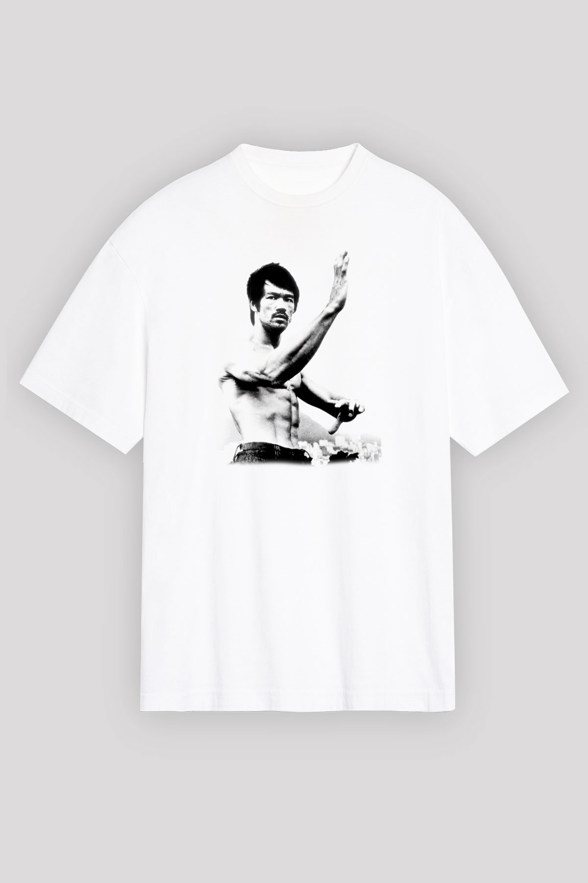 Bruce Lee Beyaz Unisex Tişört T-Shirt - TişörtFabrikası
