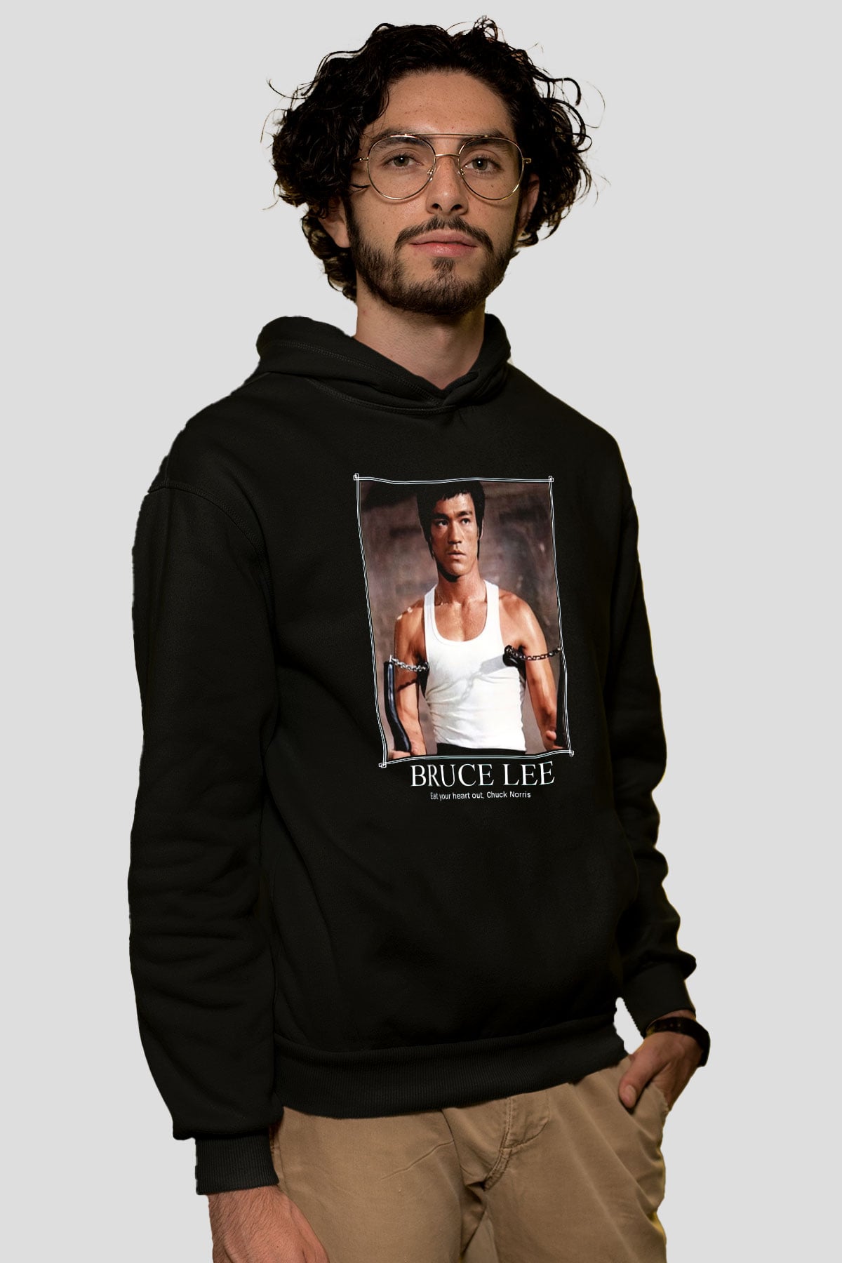 Bruce Lee Siyah Unisex Hoodie