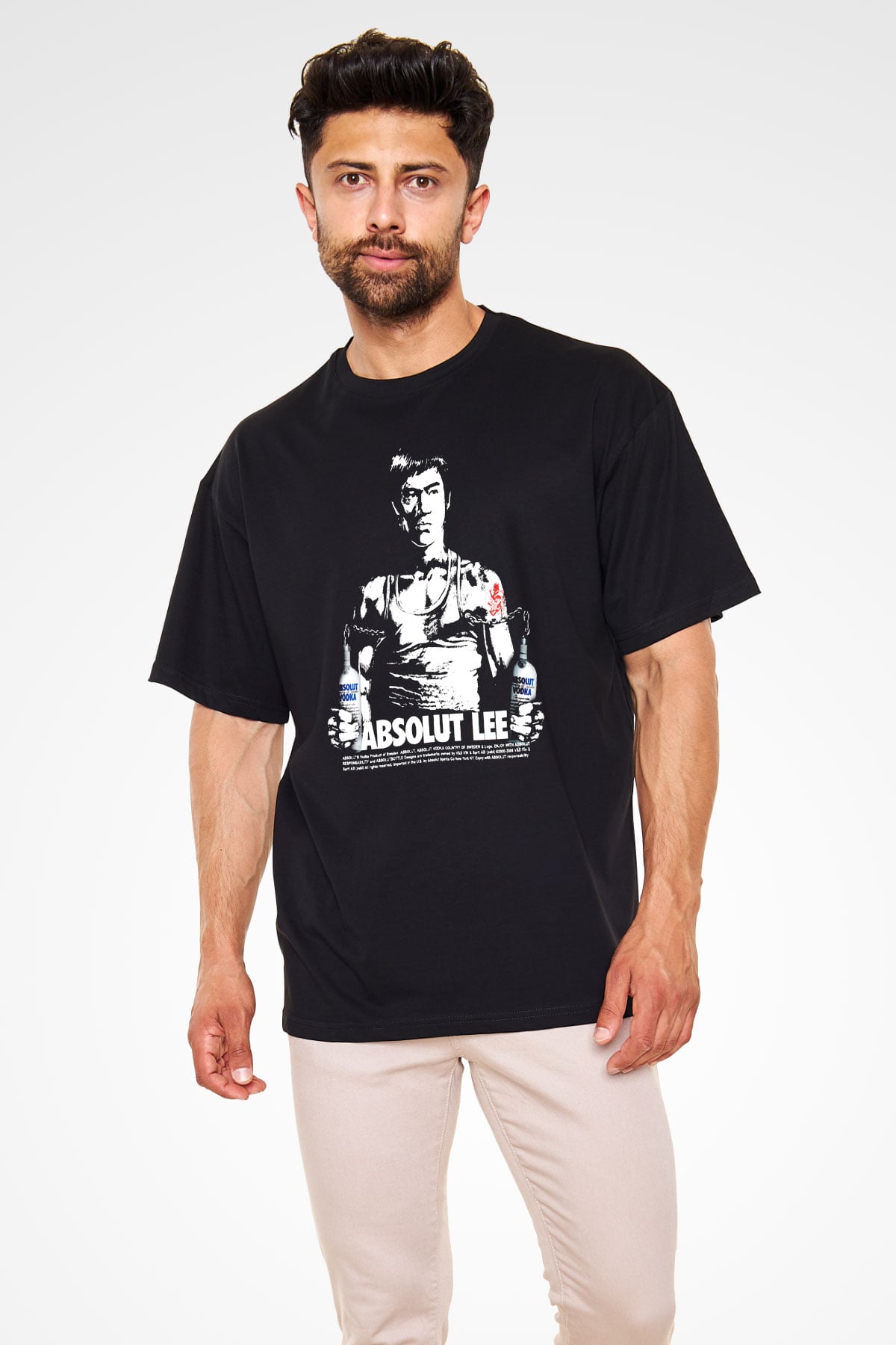 Bruce Lee Siyah Unisex Oversize Tişört T-Shirt
