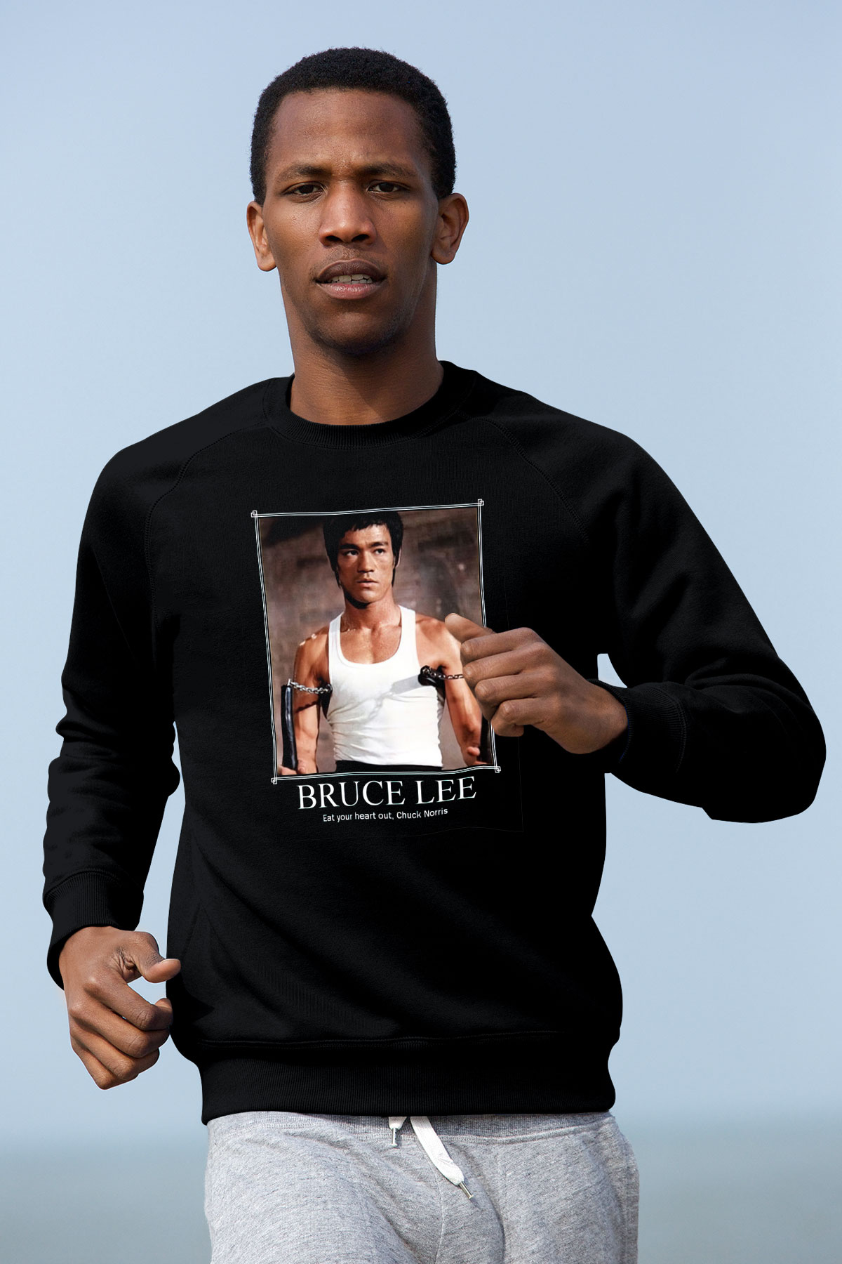 Bruce Lee Siyah Unisex Sweatshirt