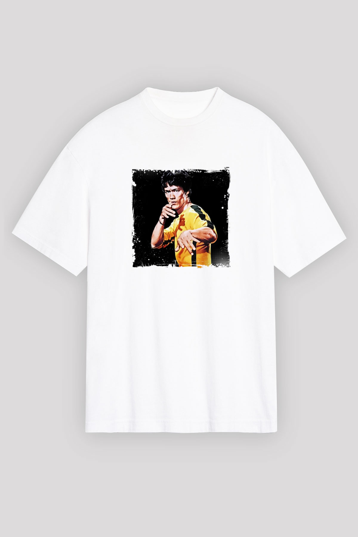 Bruce Lee Unisex Baskılı Beyaz Tişört