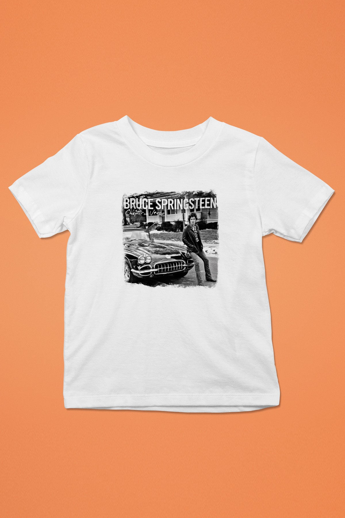 Bruce Springsteen Baskılı Unisex Beyaz Çocuk Tişört