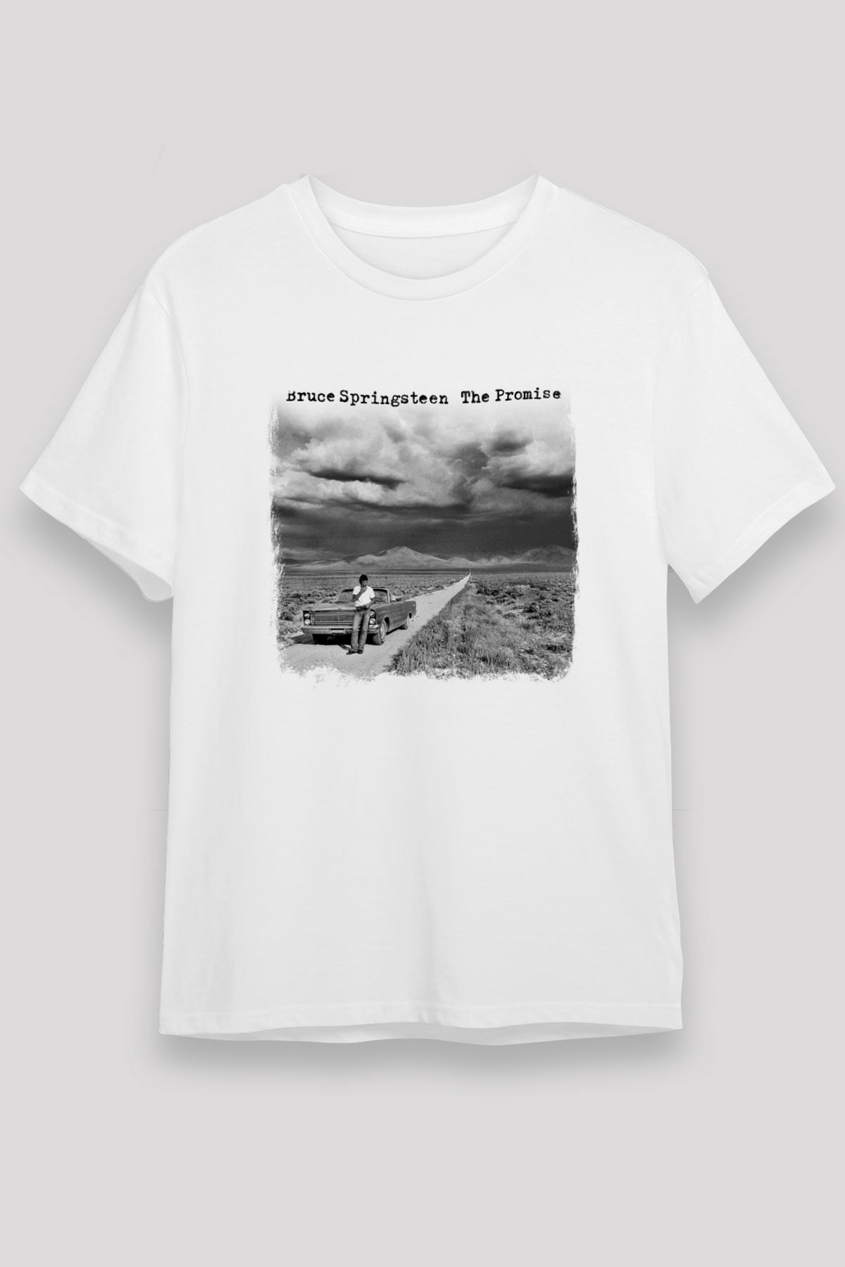 Bruce Springsteen Baskılı Unisex Beyaz Tişört