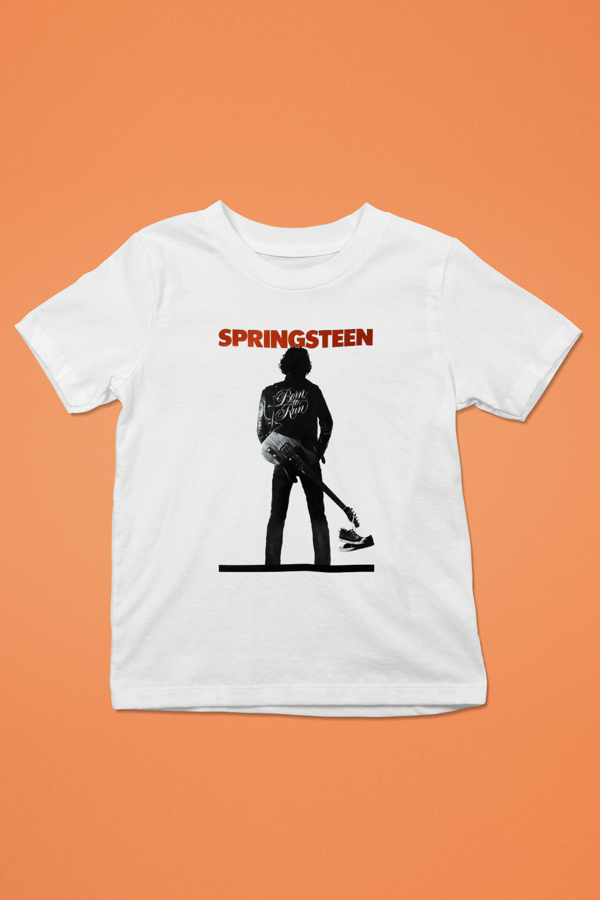 Bruce Springsteen Beyaz Unisex Çocuk Tişört