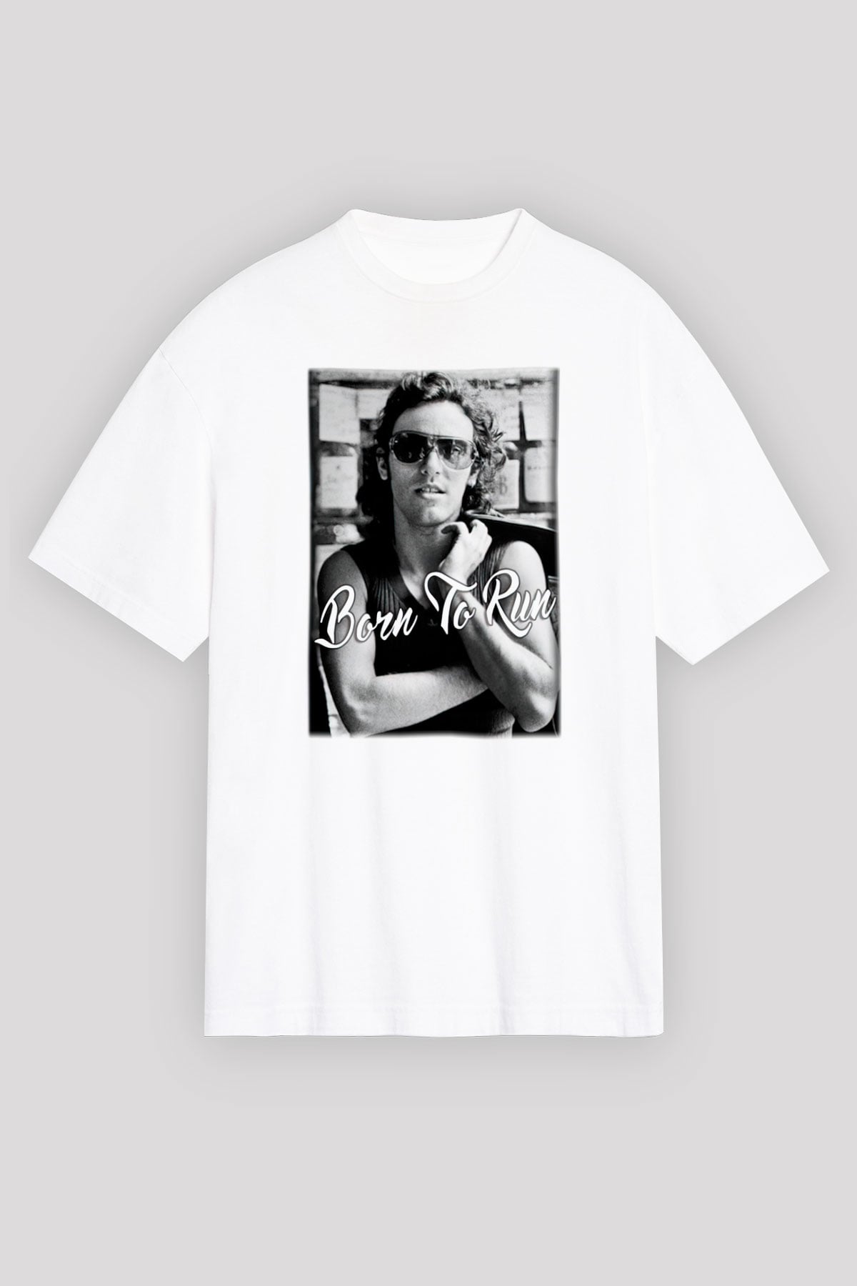 Bruce Springsteen Beyaz Unisex Oversize Tişört T-Shirt