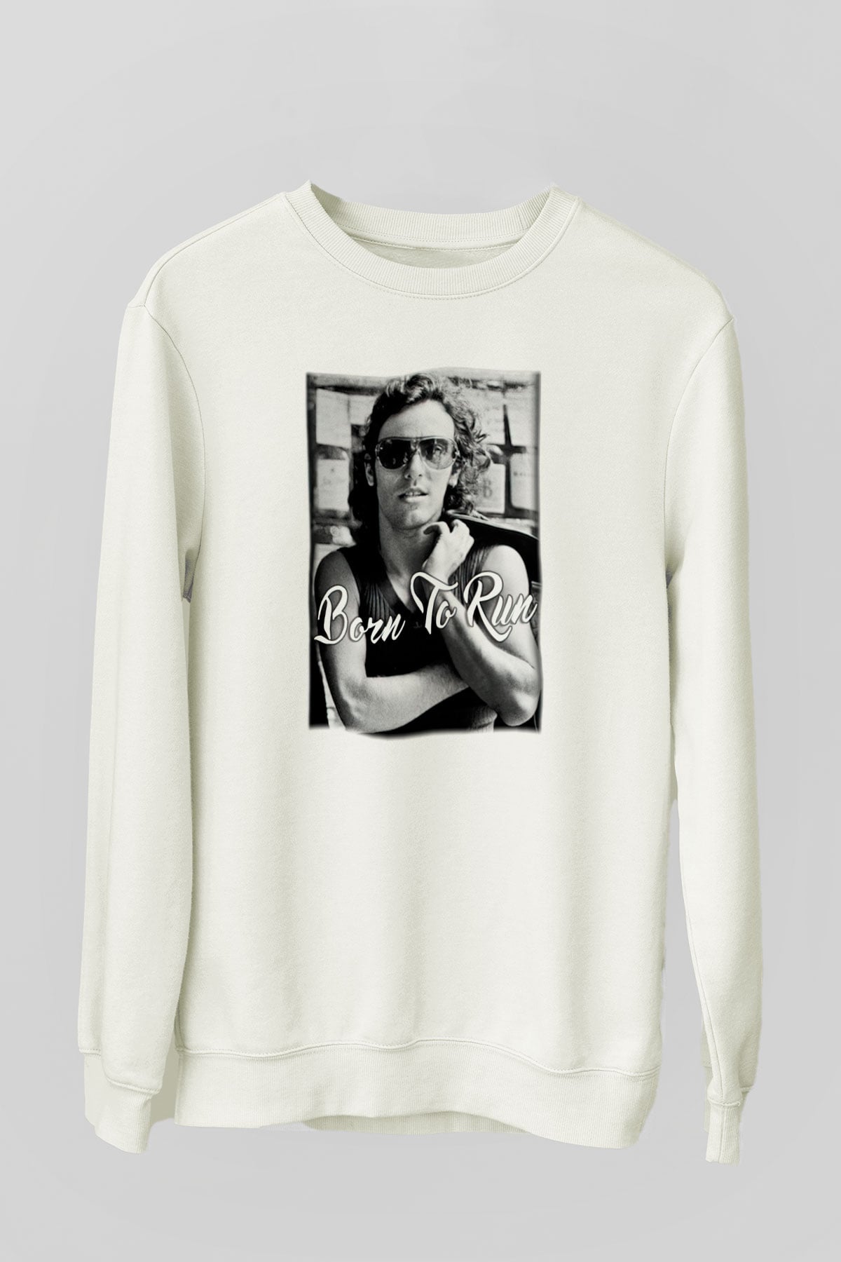 Bruce Springsteen Beyaz Unisex Sweatshirt