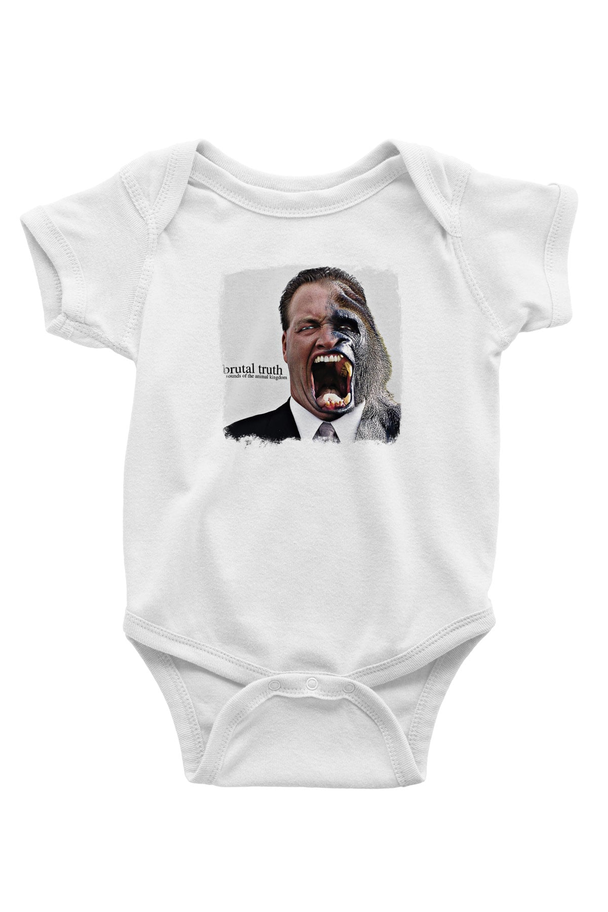 Brutal Truth Baskılı Unisex Beyaz Bebek Body - Zıbın