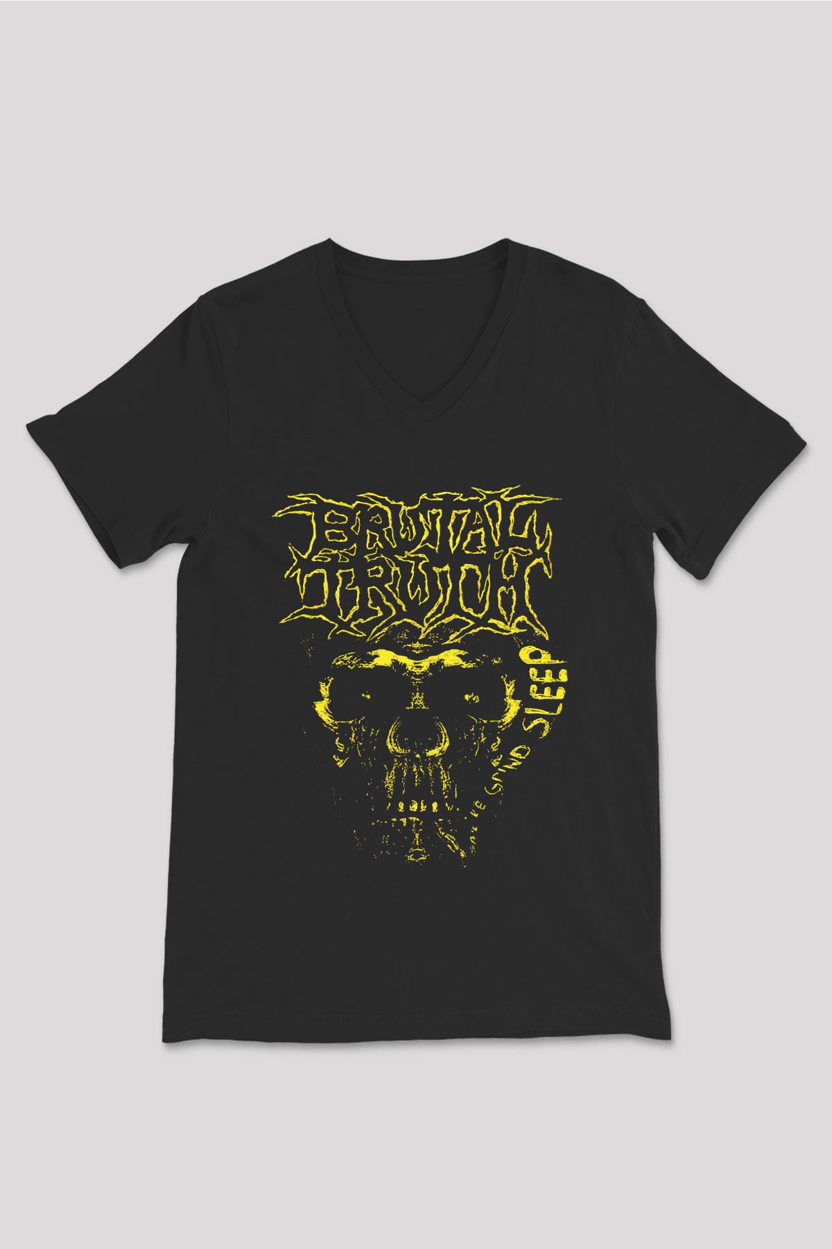Brutal Truth Siyah Unisex V Yaka Tişört