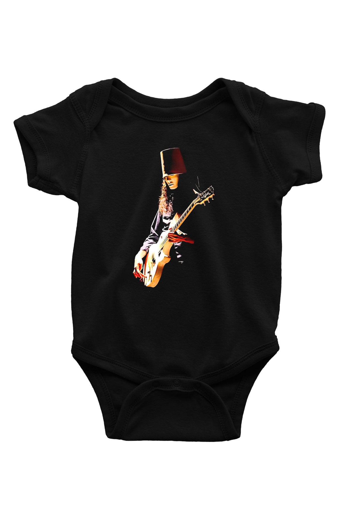 Buckethead Baskılı Unisex Siyah Bebek Body - Zıbın