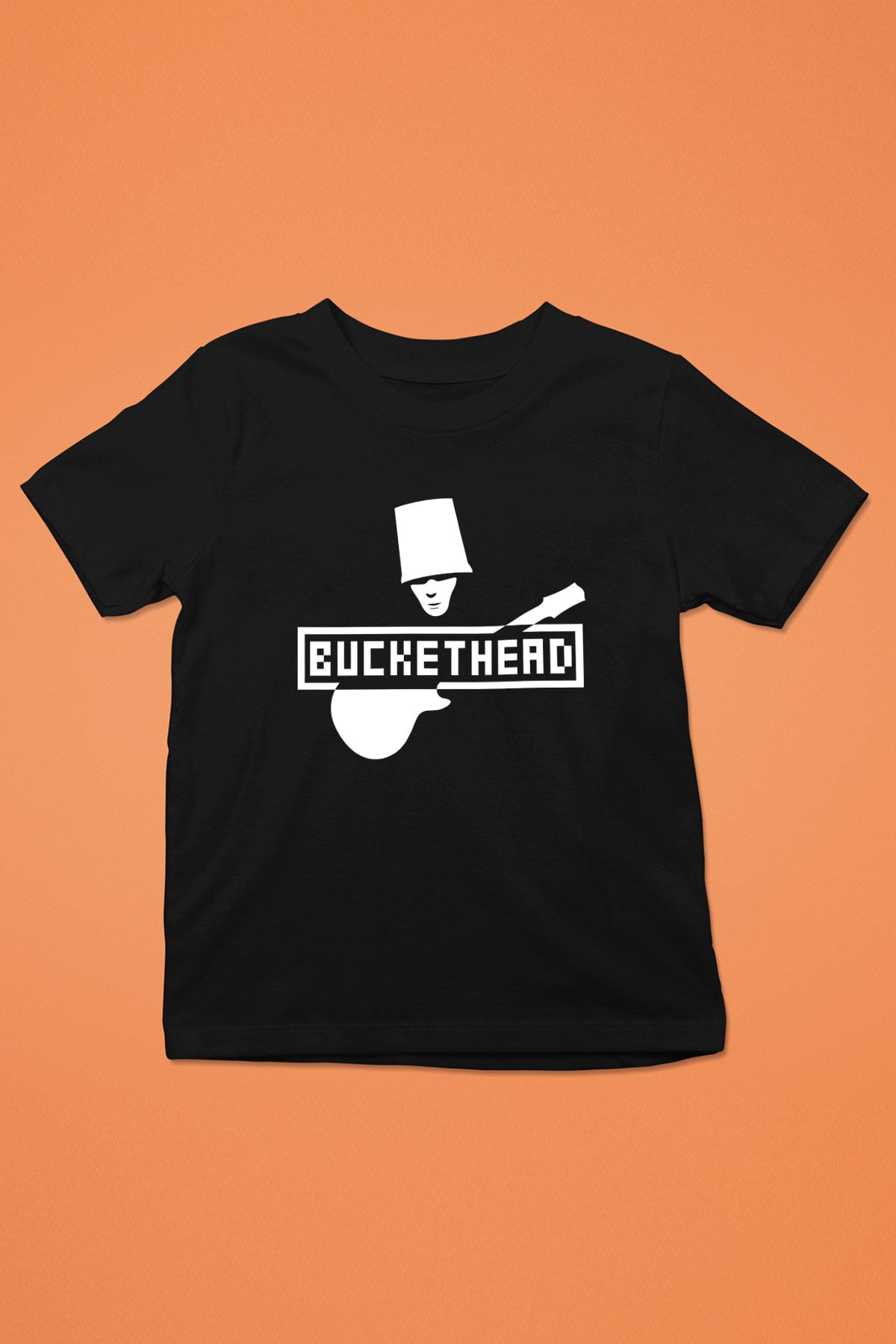 Buckethead Baskılı Unisex Siyah Çocuk Tişört - Tshirt