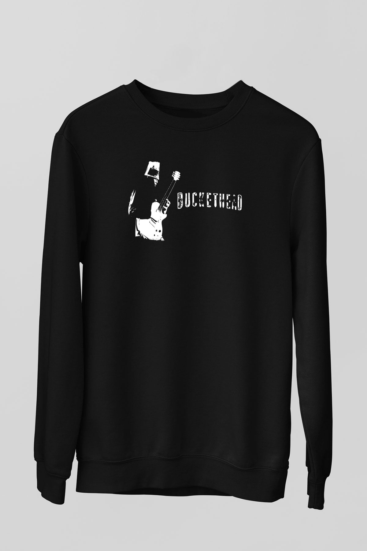 Buckethead Baskılı Unisex Siyah Sweatshirt