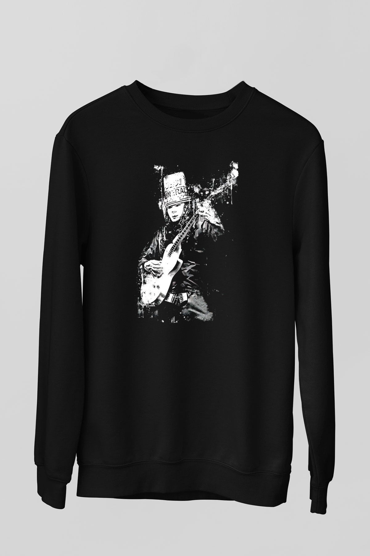 Buckethead Baskılı Unisex Siyah Sweatshirt