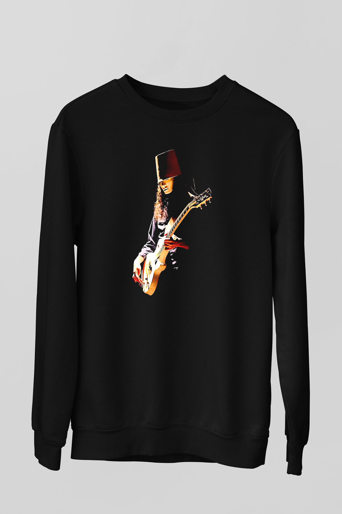 Buckethead Baskılı Unisex Siyah Sweatshirt