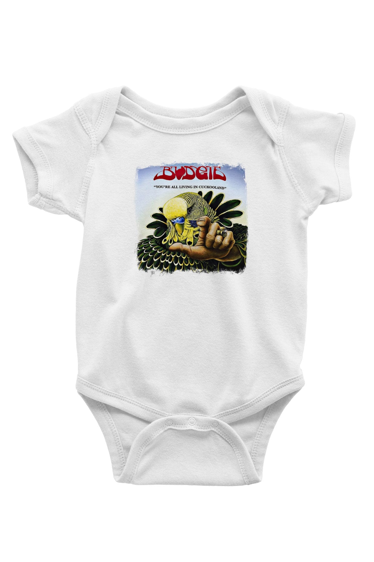 Budgie Baskılı Unisex Beyaz Bebek Body - Zıbın