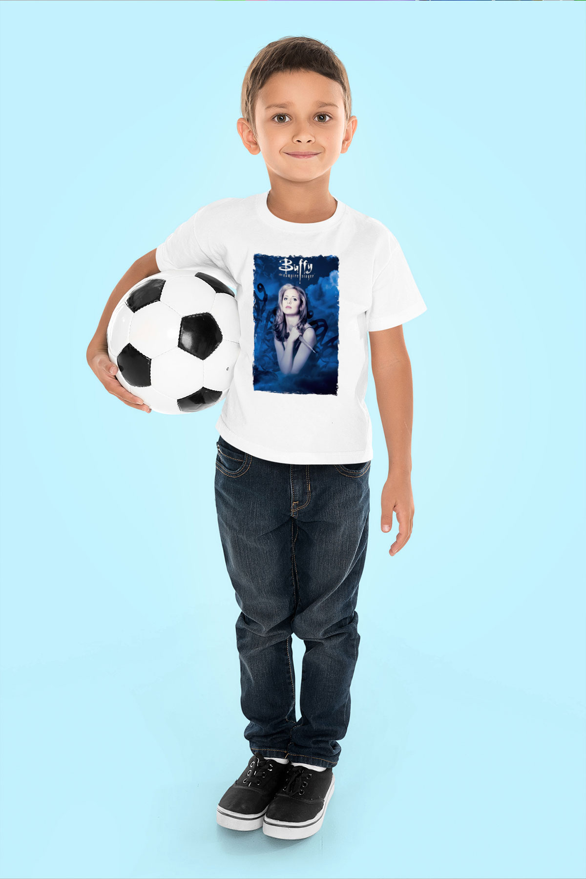 Buffy the Vampire Slayer Beyaz Unisex Çocuk Tişört