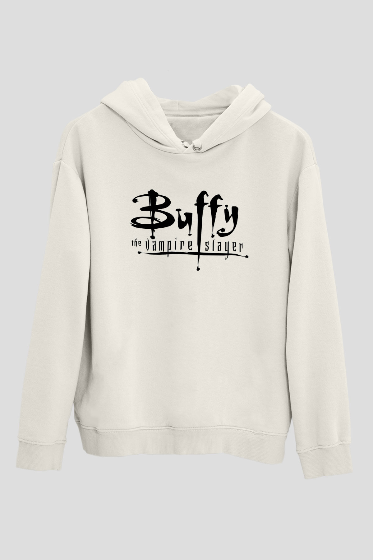 Buffy the Vampire Slayer Beyaz Unisex Kapşonlu Sweatshirt