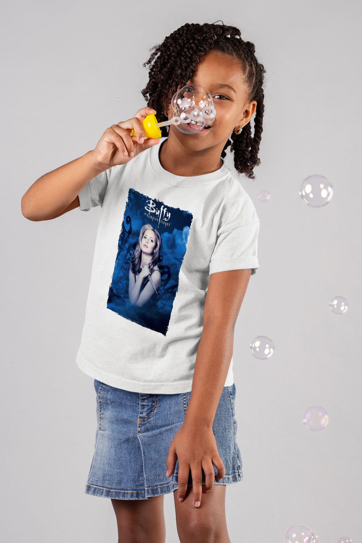Buffy the Vampire Slayer Beyaz Unisex Çocuk Tişört