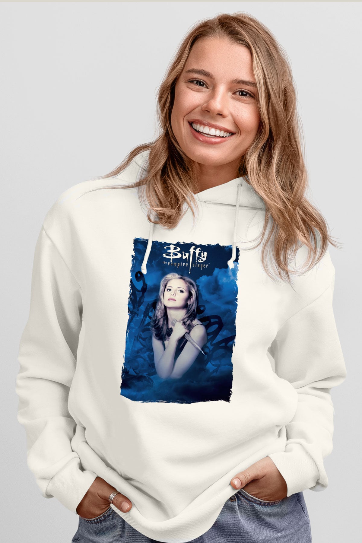 Buffy the Vampire Slayer Beyaz Unisex Hoodie