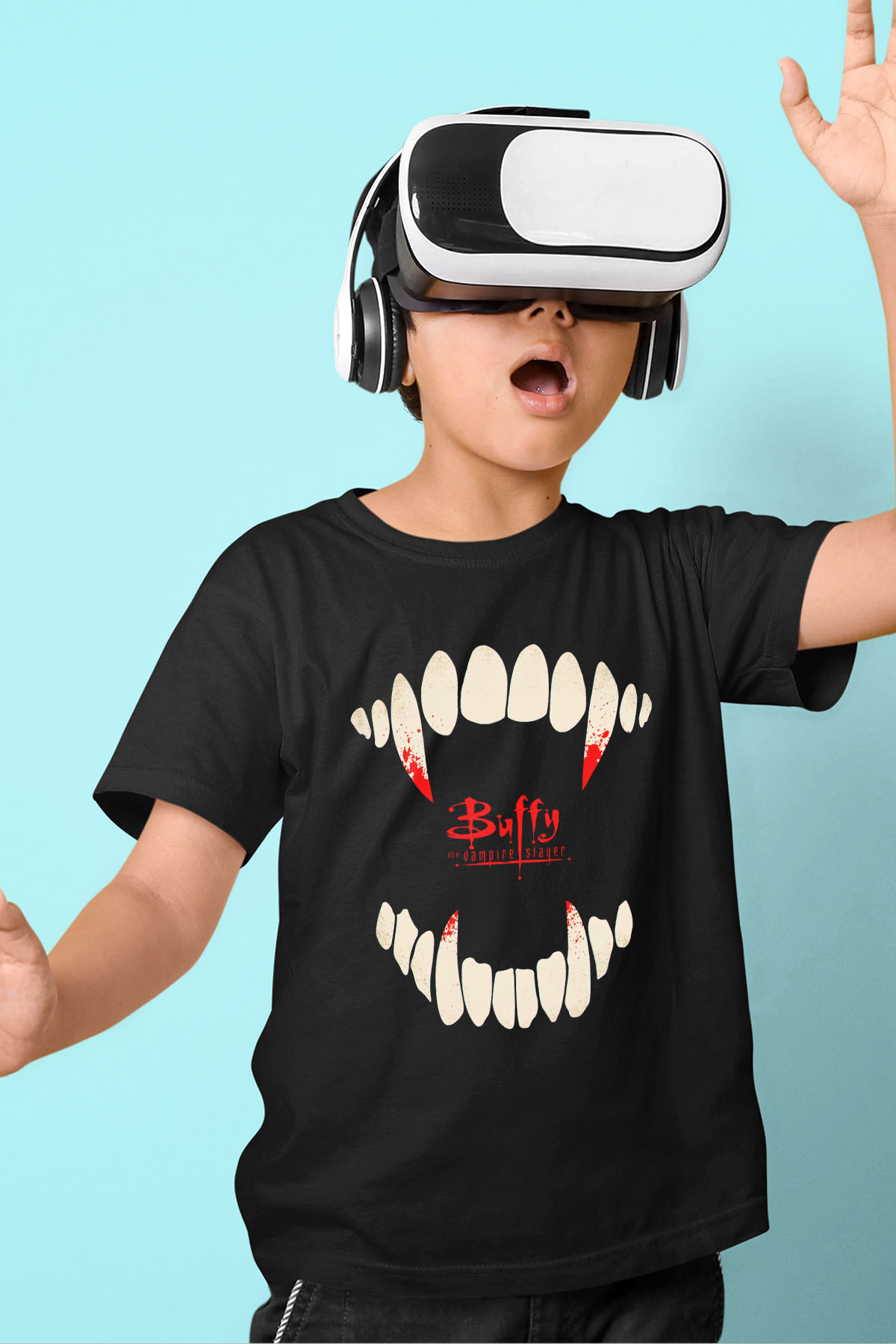 Buffy the Vampire Slayer Siyah Unisex Çocuk Tişört