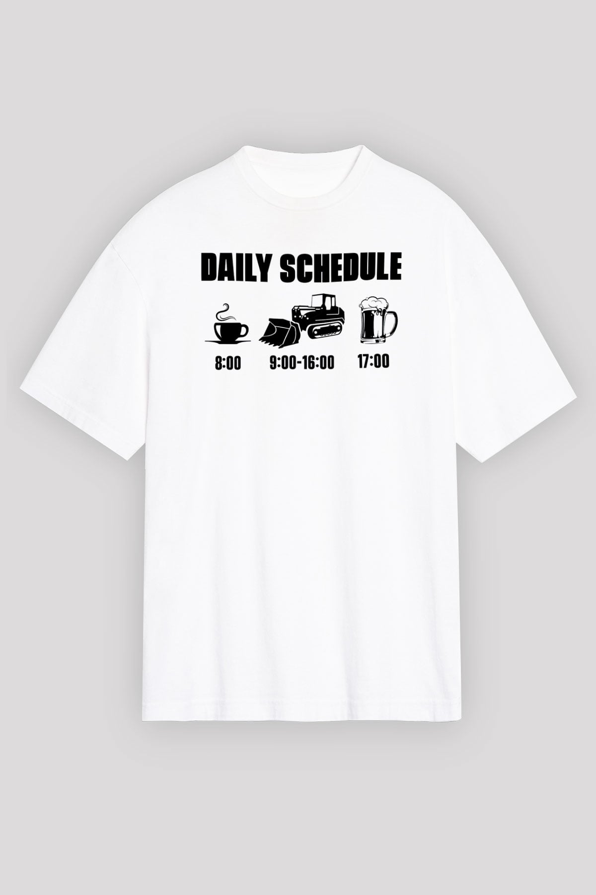 Buldozer operatörü Beyaz Unisex Tişört T-Shirt - TişörtFabrikası