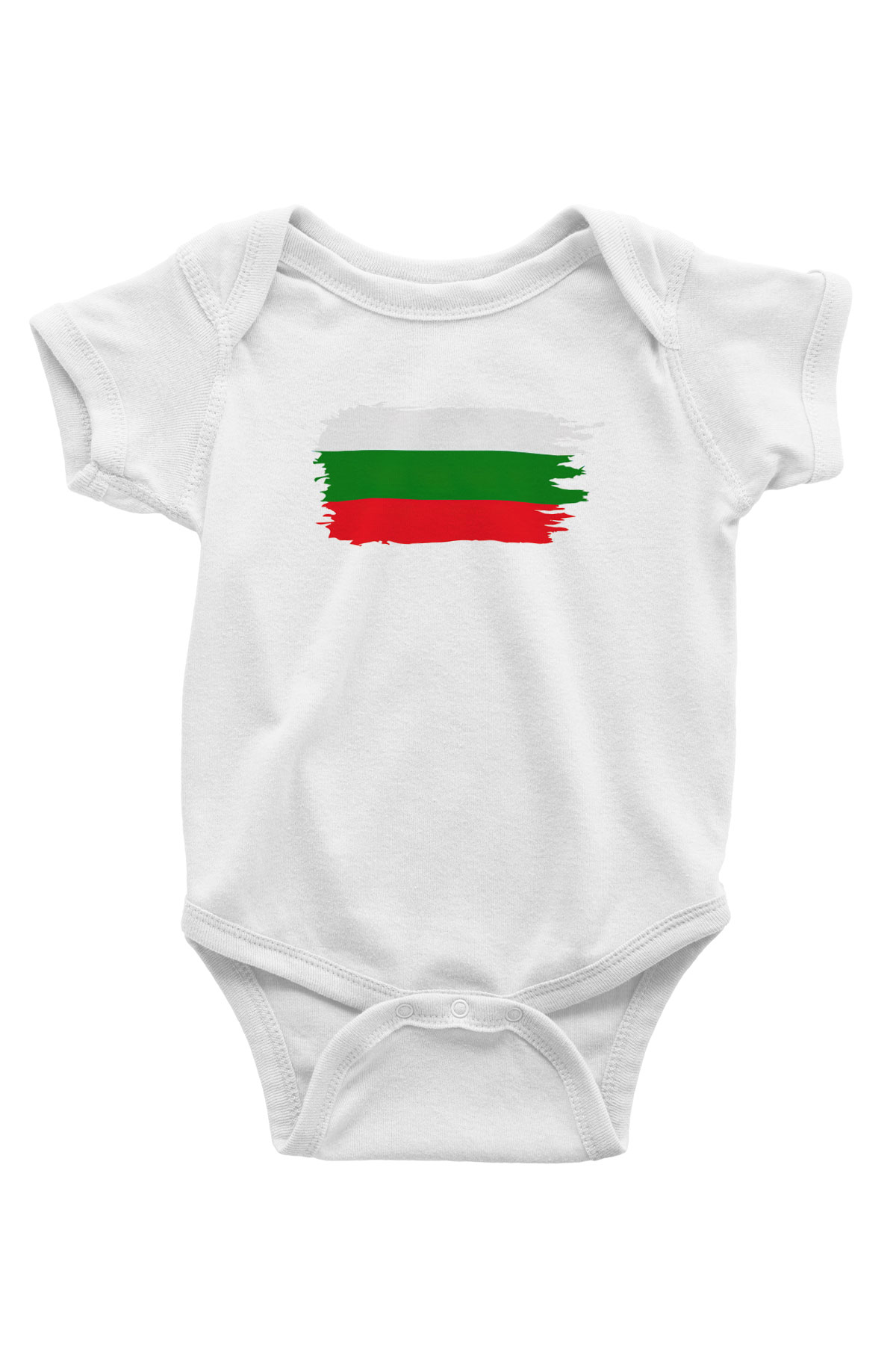 Bulgaristan Baskılı Beyaz Unisex Bebek Body - Zıbın
