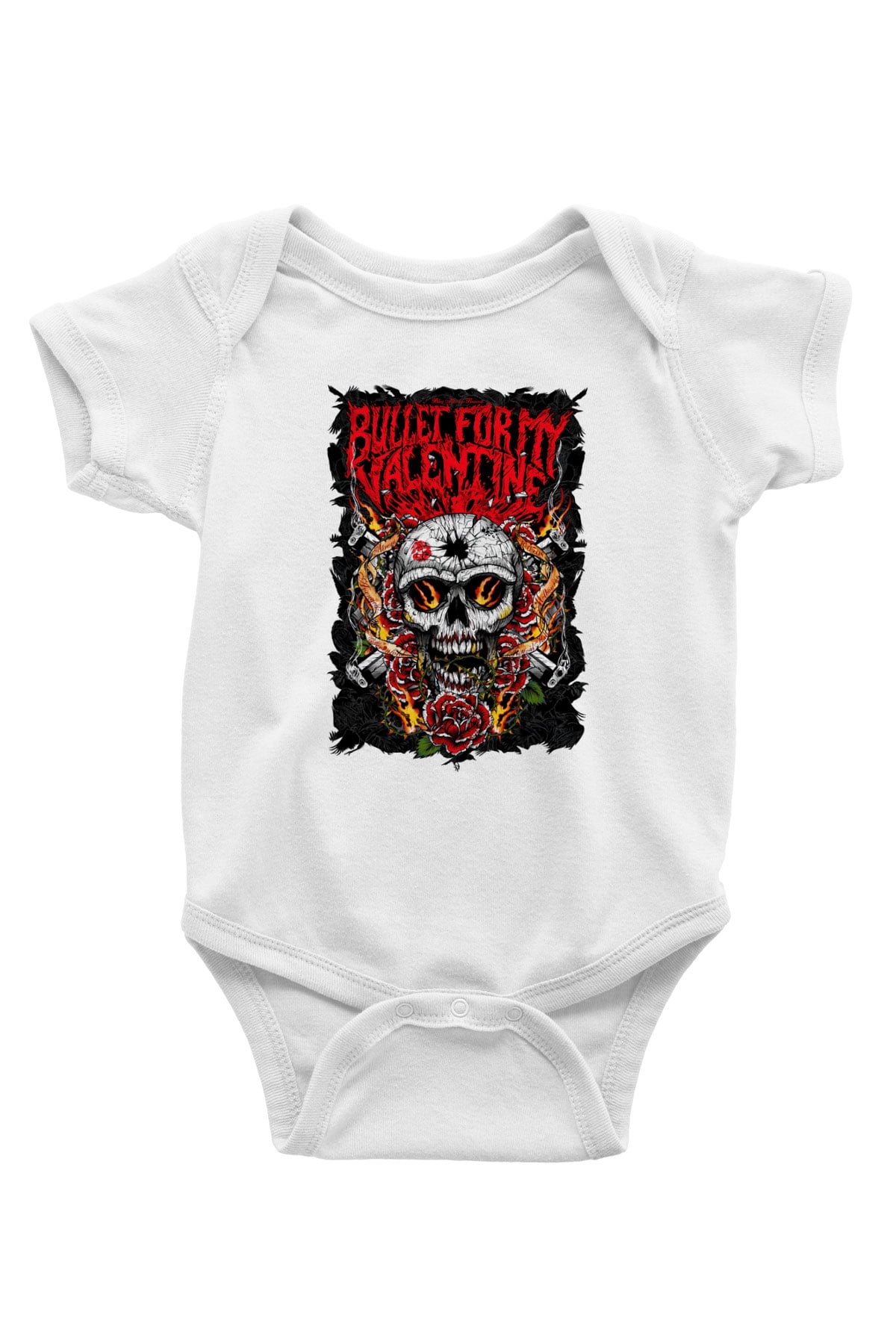 Bullet for My Valentine Baskılı Beyaz Unisex Bebek Body - Zıbın