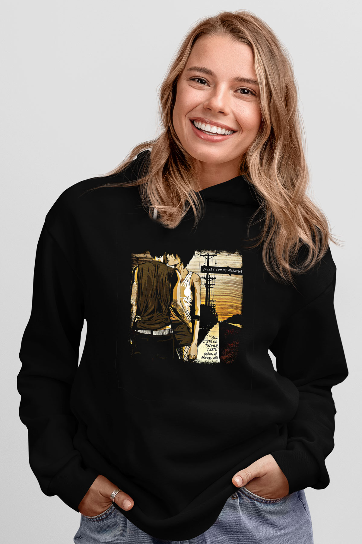 Bullet for My Valentine Baskılı Unisex Siyah Hoodie