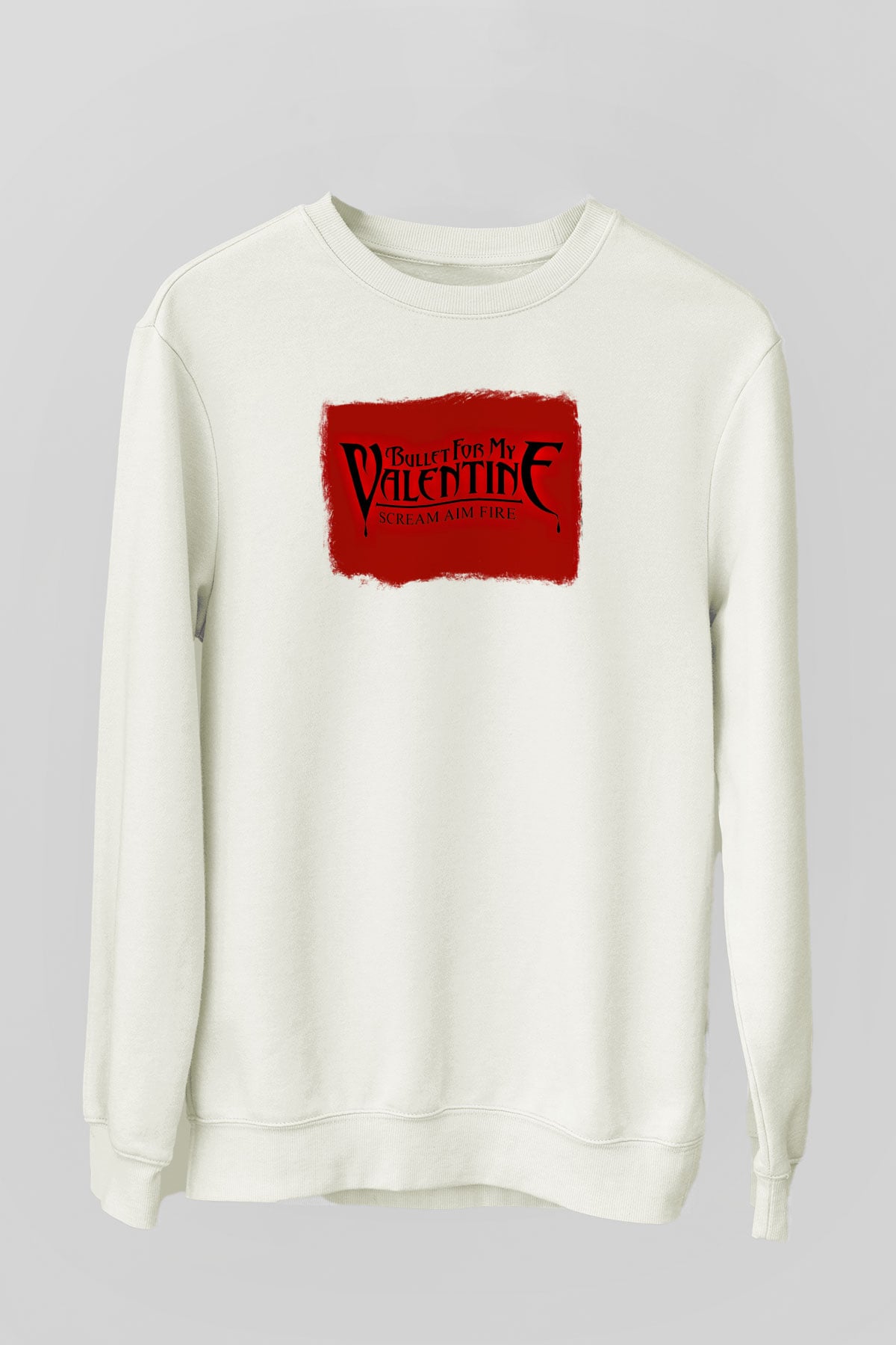 Bullet for My Valentine Baskılı Unisex Beyaz Sweatshirt