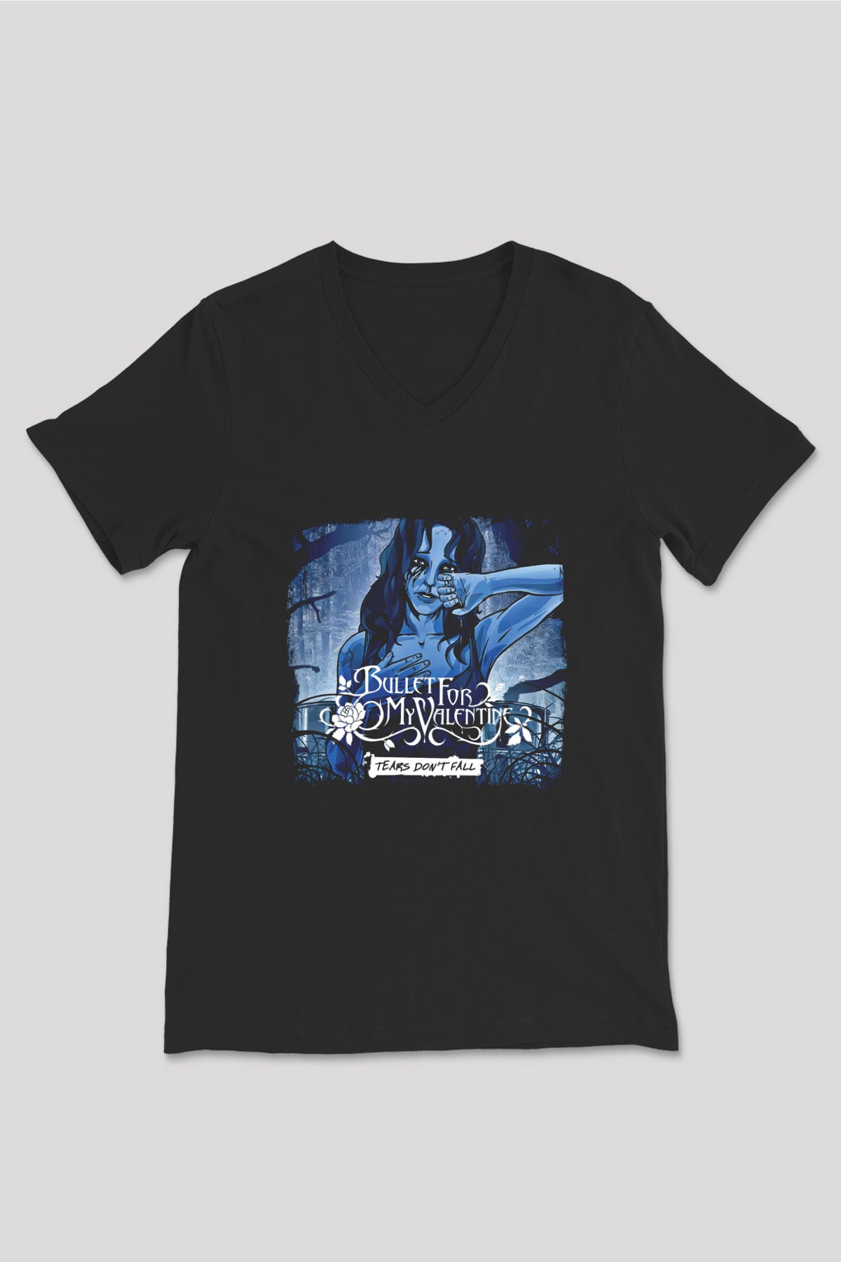 Bullet for My Valentine Baskılı Unisex Siyah V Yaka Tişört
