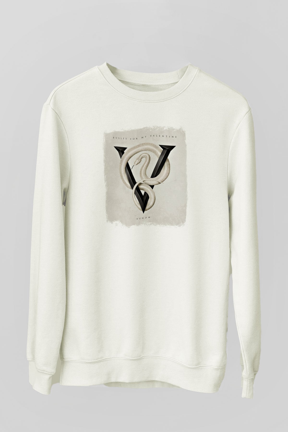 Bullet for My Valentine Baskılı Unisex Beyaz Sweatshirt