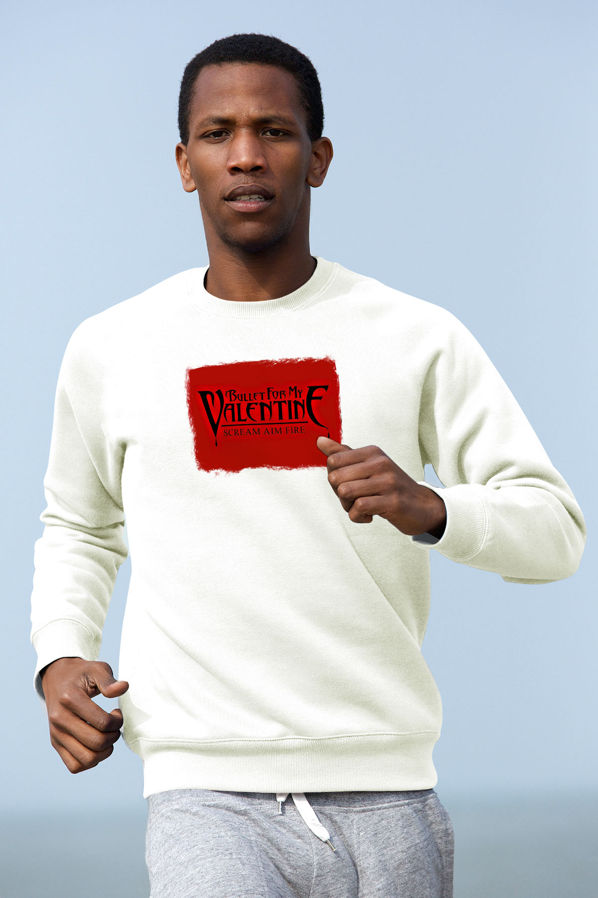 Bullet for My Valentine Baskılı Unisex Beyaz Sweatshirt